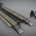 Heavy Duty Flatbed Trailer With Multi Wheels And Wooden Deck Structure