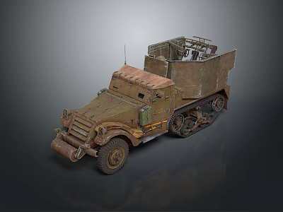 Vintage Military Tank With Rusty Exterior Tracks And Open Top Cabin Design 3d model