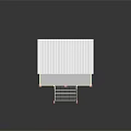 Ornament Decor Set With Metal Frame Triangle Signs Curtains Staircase Railings And Mobile Wheels