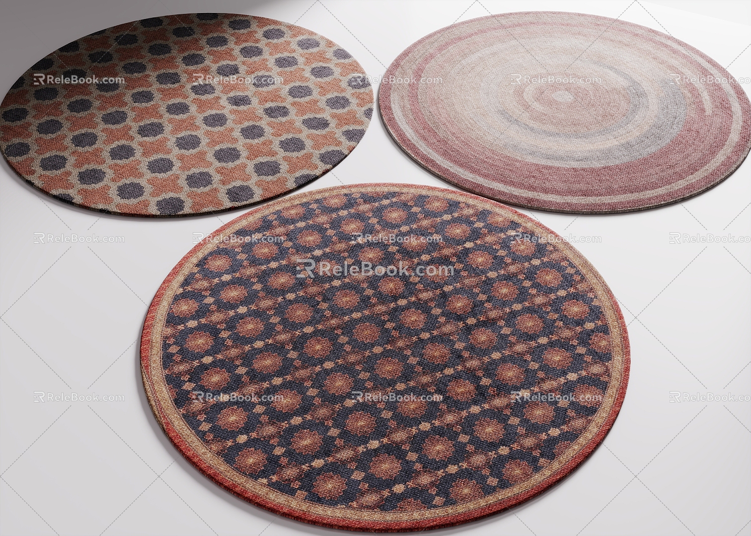 Round carpet carpet 3d model