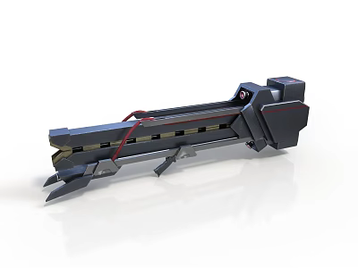 Futuristic SciFi Weapon Design With Black Body And Red Accents 3d model