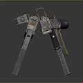 Tactical Military Machine Gun With Metal Frame Bipod Stand And Long Barrel Design