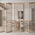 New Chinese Style Screen Solid Wood Partition Screen 3d model