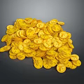 Pile Of Shiny Golden Coins With Round Shape And Smooth Surface On Dark Background