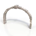 Stone Arch Building Element With Gray Stone Blocks And Architectural Design