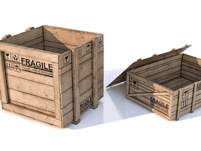 Box wooden box express wooden box 3d model