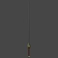 Classic Metallic Sword With Golden Hilt Decoration Red Pommel Against Simple Gray Background