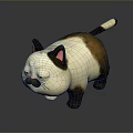 Cute 3D Cartoon Cat With White And Brown Fur Pink Ears And Sleepy Expression