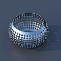 Silver Metal Spherical Storage Basket With Small Round Holes And Modern Decorative Design
