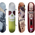 Diverse Skateboards Sports Equipment With Various Artistic Graphic Designs And Creative Prints