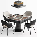 Stylish Modern Entertainment Table With Square Top Four Chairs And Sturdy Base