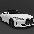 White BMW Convertible Car With Modern Exterior Design And Black Wheels