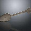 Elegant Vintage Silver Spoon With Ornate Carved Handle For Daily Use