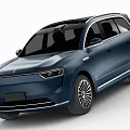 Deep Blue Electric SUV With Modern Sleek Design Black Roof LED Headlights Alloy Wheels