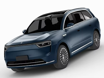 Deep Blue Electric SUV With Modern Sleek Design Black Roof LED Headlights Alloy Wheels 3d model