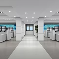 Modern Public Office Area With Workstations Computer Monitors Office Desks And Bright Lighting