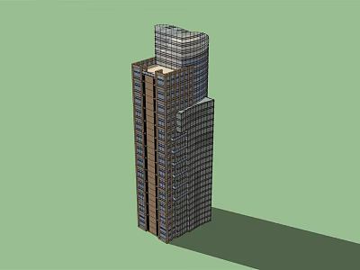 Modern Tall Office Building Exterior Design With Glass Curtain Wall And Multiple Floors 3d model