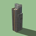 Modern Tall Office Building Exterior Design With Glass Curtain Wall And Multiple Floors