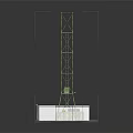 Industrial Green Metal Tower Equipment With Frame Structure And Base Platform Transparent Enclosures