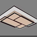 Square Modern Ceiling Light With Dark Frame And White Illuminated Panels 3d model