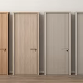 Modern Hinged Interior Doors in Various Colors Featuring Simple Design Side by Side 3d model