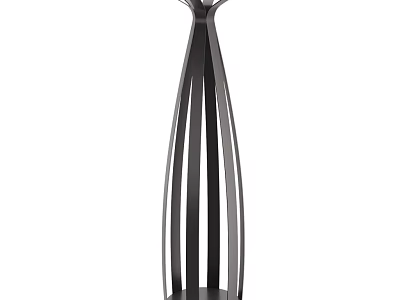 Modern Ceramic Vase With Vertical Striped Design And Glossy Finish For Home Decor 3d model