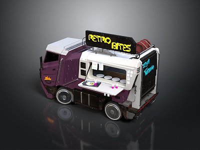 Food Truck Food Vending Vehicle Mobile Food Truck Mobile Vendor Mobile Vendor Car Dining Car Mobile Dining Car 3d model