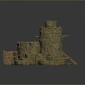 Brick And Wooden Castle Model With Tower Ladders And Circular Green Platform