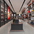 Modern Tobacco Hotel, Tobacco and Liquor Store, Creative Famous Tobacco and Famous Liquor Sales Store, Grocery Shop, Tobacco Hotel, Front Desk Partition 3d model