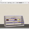 Assorted Delicious Desserts and Cakes in White Display Case with Shelves