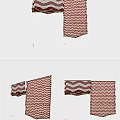 Modern Red and White Roman Shades with Zigzag Pattern for Modern Window Decoration Design