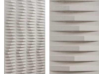 Textured 3D Wall Decor With Layered Patterns In Neutral Tones 3d model