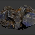 Blue Purple Irregular Stone With Natural Texture And Cracks On Dark Background