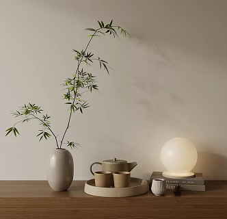potted ornaments table lamp 3d model