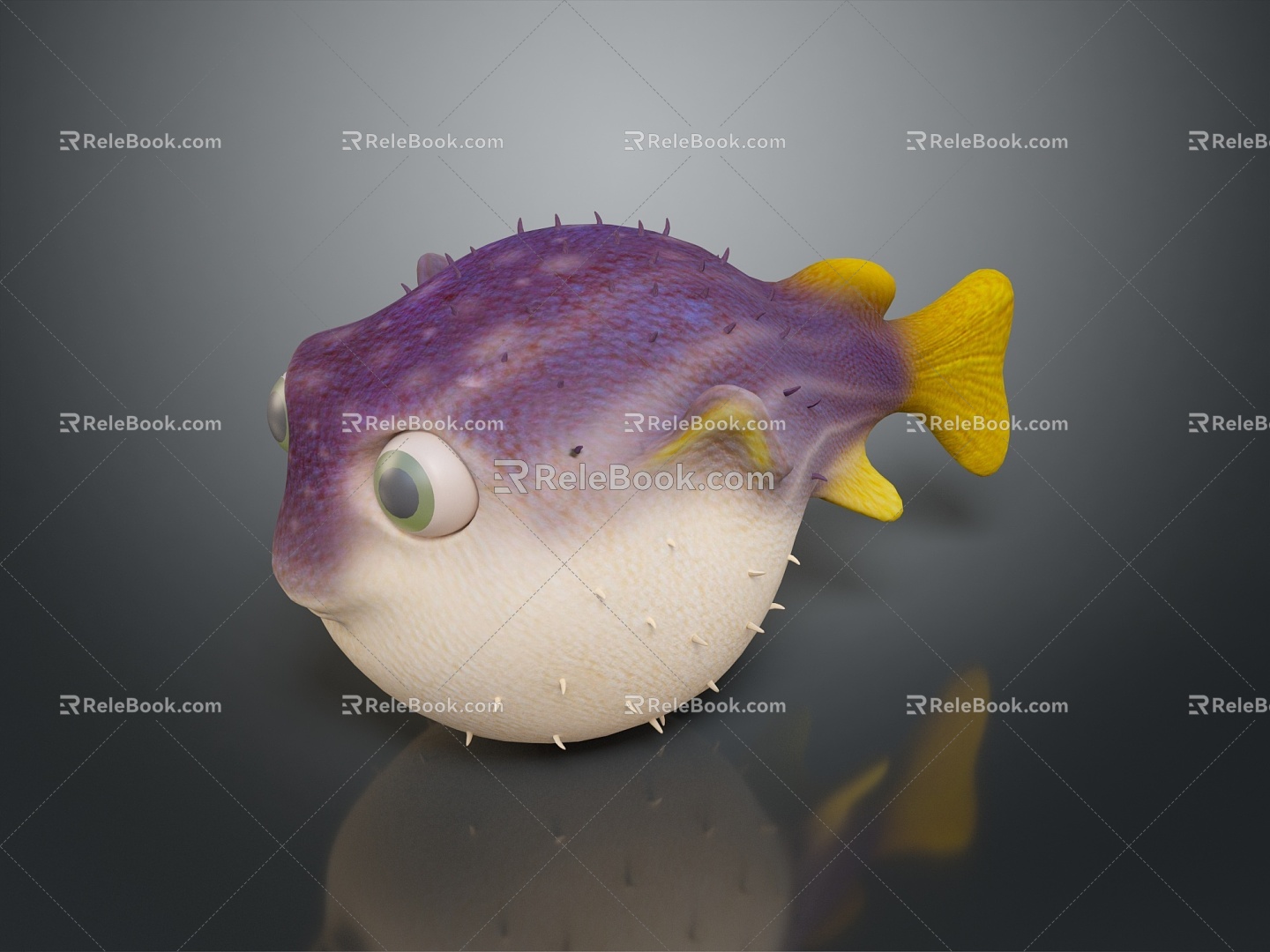 Puffer Dolphin Cartoon Puffer Dolphin Cartoon Puffer Sashimi Puffer Fish Freshwater Fish Puffer Fish 3d model