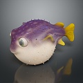 Puffer Dolphin Cartoon Puffer Dolphin Cartoon Puffer Sashimi Puffer Fish Freshwater Fish Puffer Fish 3d model