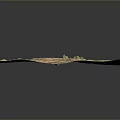 Arid Desert Landscape With Rolling Hills Dry Ground And Sparse Cacti Vegetation