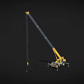 Yellow And Black Utility Vehicle Crane With Extended Boom And Mobile Base