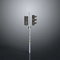 Traffic Light Structure With Signal Heads Mounted On Metal Pole 3d model
