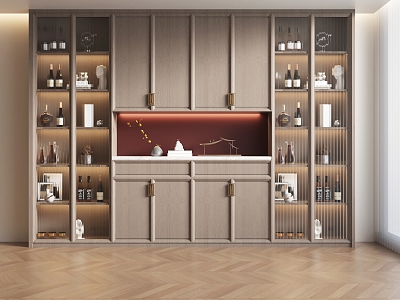 New Chinese Style Wine Cabinet Sideboard Decorative Cabinet 3d model