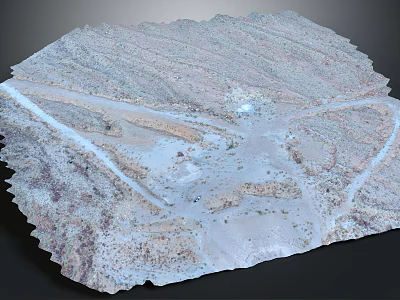 3D Terrain Model Showcasing Mountainous Landscape With Detailed Roads And Topography 3d model