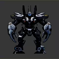 Futuristic Robot Game And Movie Character With Blue Black Armor Mechanical Design