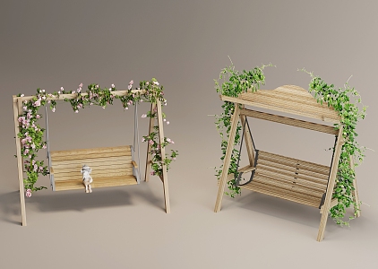 Outdoor Swing Chair Courtyard Swing Chair 3d model