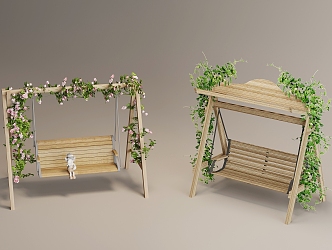 Outdoor Swing Chair Courtyard Swing Chair 3d model