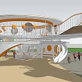 Colorful Children's Play Area With Spiral Staircase And Multi Level Open Design