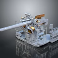 Turret Turntable Railgun Sci-fi Tower Defense Game Tower Defense Sci-fi Turret Game Turret Game Battery 3d model