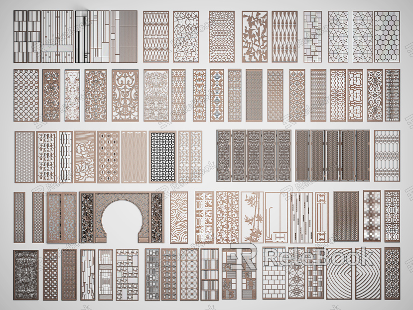 New Chinese-style partition screen partition model