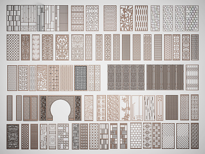 New Chinese-style partition screen partition model