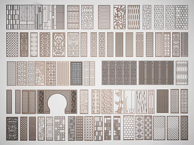 New Chinese-style partition screen partition 3d model