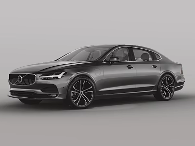 Modern Gray Volvo Sedan With Sleek Design And Alloy Wheels 3d model